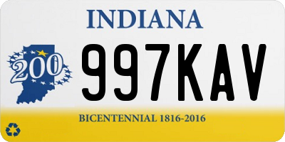 IN license plate 997KAV