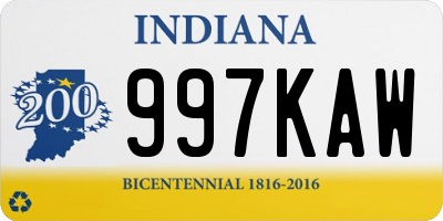 IN license plate 997KAW