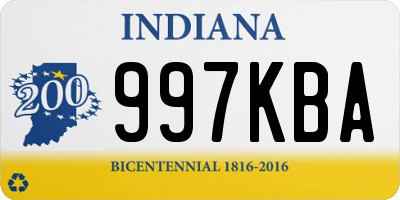 IN license plate 997KBA