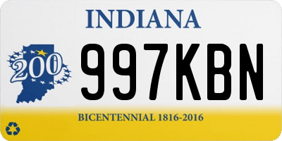 IN license plate 997KBN