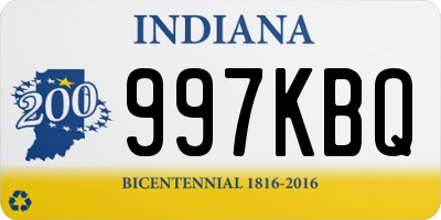 IN license plate 997KBQ