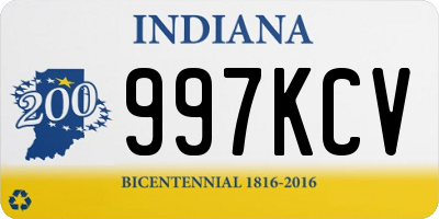 IN license plate 997KCV