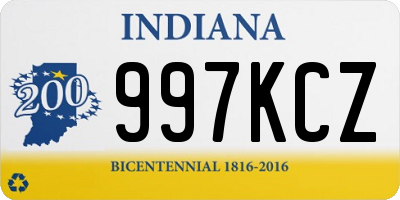 IN license plate 997KCZ