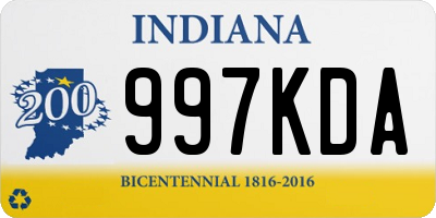 IN license plate 997KDA