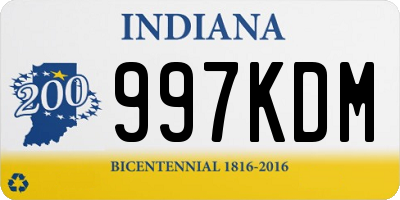 IN license plate 997KDM