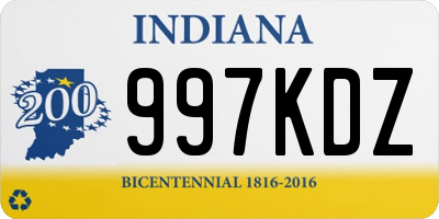 IN license plate 997KDZ