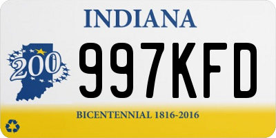 IN license plate 997KFD