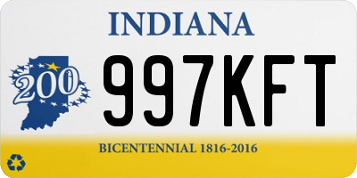 IN license plate 997KFT