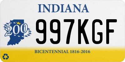 IN license plate 997KGF