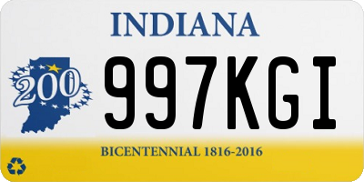 IN license plate 997KGI