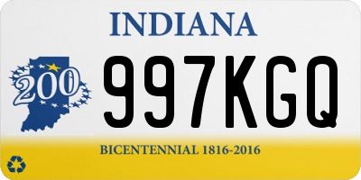 IN license plate 997KGQ