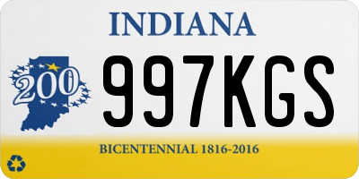 IN license plate 997KGS