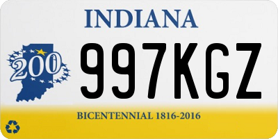 IN license plate 997KGZ