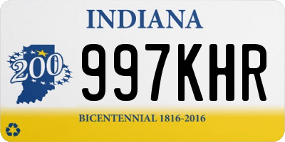 IN license plate 997KHR