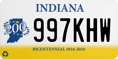 IN license plate 997KHW