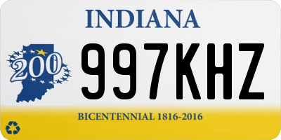 IN license plate 997KHZ