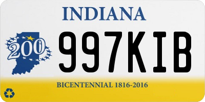 IN license plate 997KIB