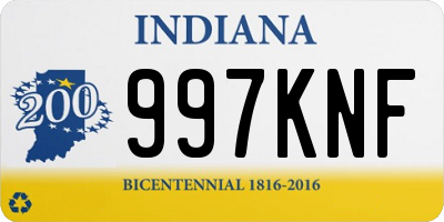 IN license plate 997KNF