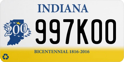 IN license plate 997KOO