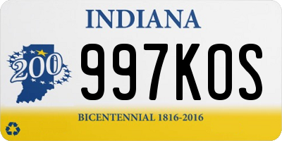 IN license plate 997KOS