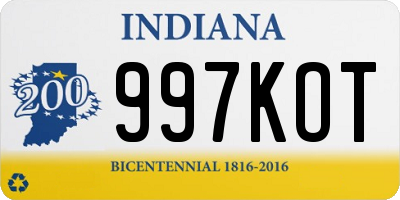 IN license plate 997KOT