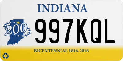 IN license plate 997KQL