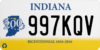 IN license plate 997KQV