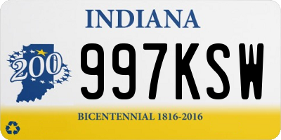 IN license plate 997KSW