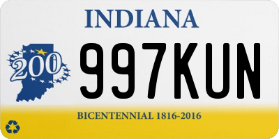 IN license plate 997KUN