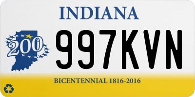 IN license plate 997KVN