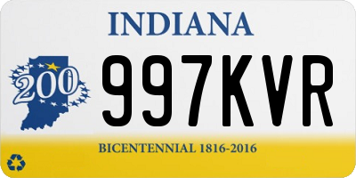 IN license plate 997KVR