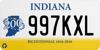 IN license plate 997KXL