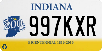 IN license plate 997KXR