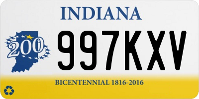 IN license plate 997KXV