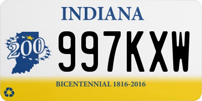 IN license plate 997KXW