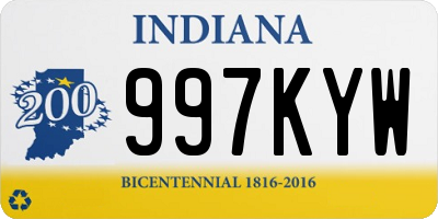 IN license plate 997KYW