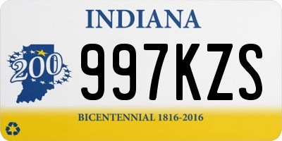 IN license plate 997KZS