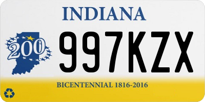 IN license plate 997KZX