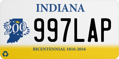 IN license plate 997LAP