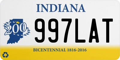 IN license plate 997LAT