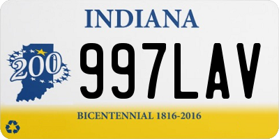 IN license plate 997LAV