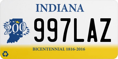 IN license plate 997LAZ