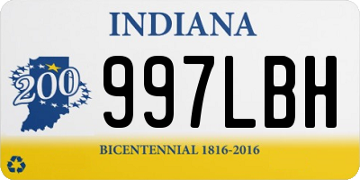 IN license plate 997LBH