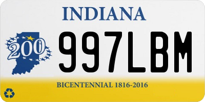 IN license plate 997LBM