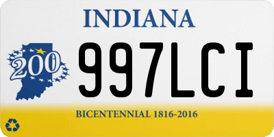 IN license plate 997LCI