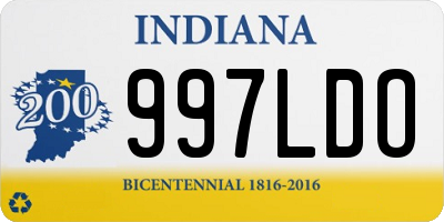 IN license plate 997LDO