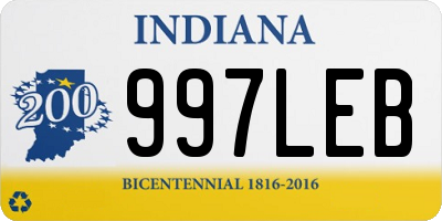 IN license plate 997LEB