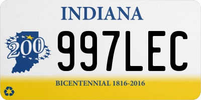 IN license plate 997LEC