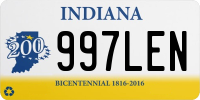 IN license plate 997LEN