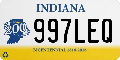 IN license plate 997LEQ